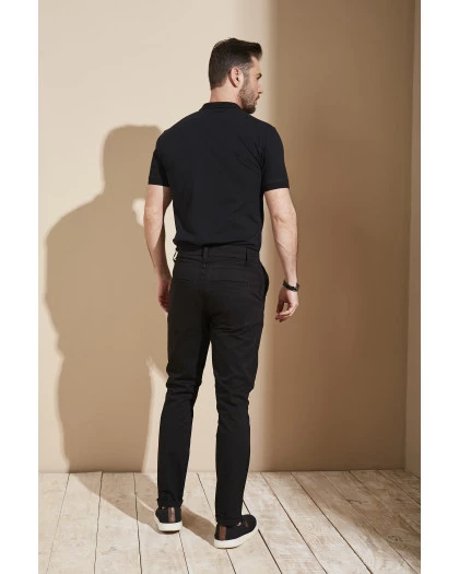 Calça Masculina Lisa Sarja Preta