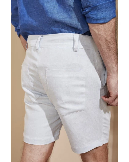 Bermuda Masculina Linho Azul
