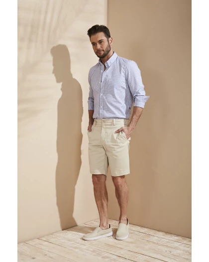 Bermuda Masculina Sarja Bege