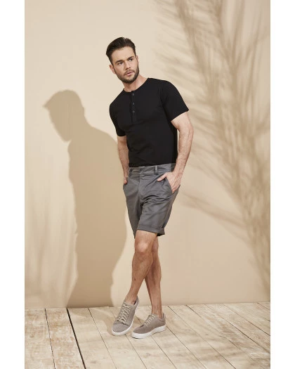 Bermuda Masculina Sarja Cinza