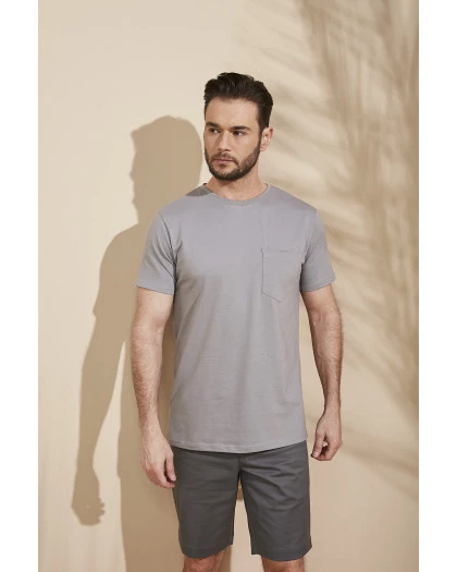 Camiseta Masculina Algodão Pima com Bolso
