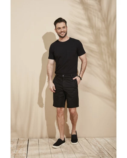 Bermuda Masculina Sarja Preta